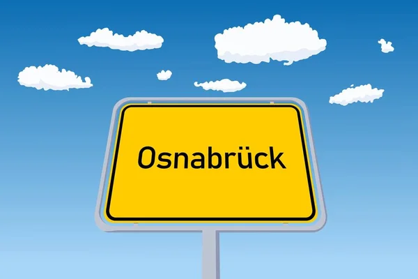 Osnabruck Assina Alemanha Cidade Limite Bem Vindo Estrada Sinal Vetor —  Vetores de Stock