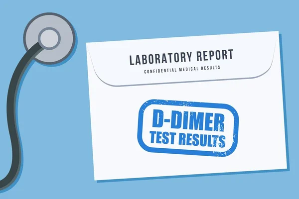 Dimer Blood Test Results Envelope Medical Laboratory Health Screening Report — Stock Vector