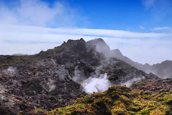 Guadeloupe Daki Volcano Soufriere Doğal Dönüm Noktası Aktif Volkan — Stok fotoğraf