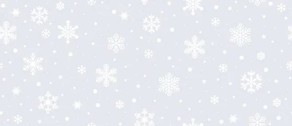 Seamless Snowflakes Background Vector White Snowflakes Christmas Grey Texture Scandinavian — Stock Vector