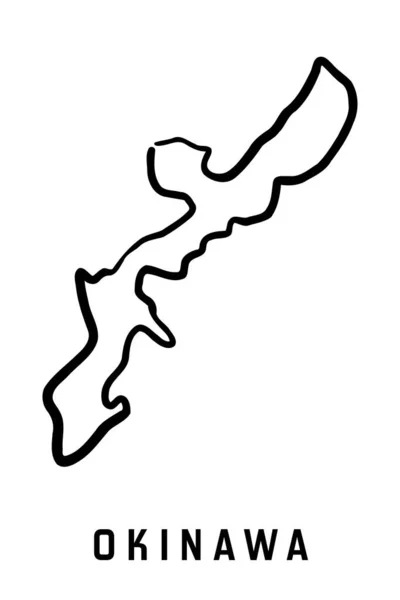 Carte Île Okinawa Japon Simple Contour Carte Style Simplifiée Dessinée — Image vectorielle