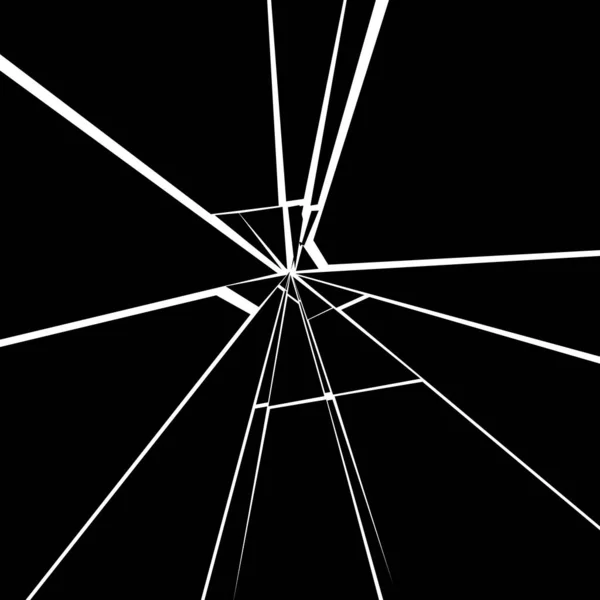 回折ガラスベクトルの背景 黒の白い割れガラスシャード — ストックベクタ