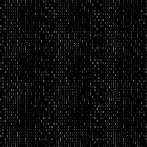 Computerdatenmuster Binärcode Nahtloser Vektorhintergrund Zero One Algorithmus Einfache Schwarze Textur — Stockvektor