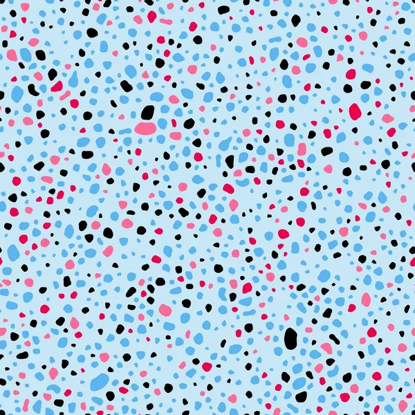 Chaotic Polka Dots Fashion Print Irregular Spots Blobs Seamless Fashion — Stock Vector