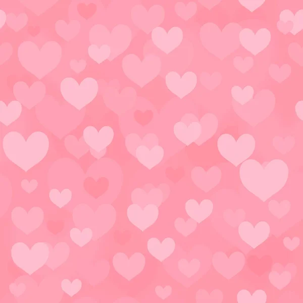 Hearts Pattern Valentines Day Pink Background Seamless Vector Heart Texture — 스톡 벡터