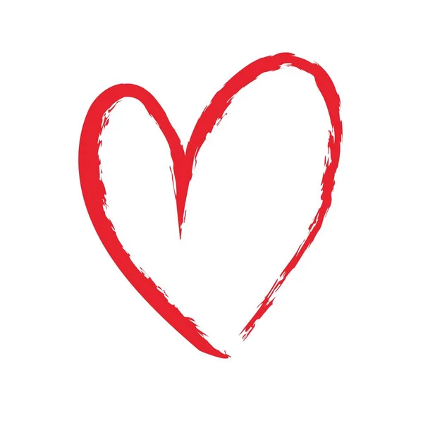 Kalp Şeklinde Kalp Fırçası Darbesi Şeklinde Boyanmış Vektör Kalp Sembolü — Stok Vektör