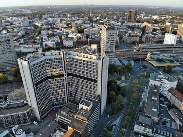 Essen Stad Ruhrområdet Tyskland Flygfoto Över Centrala Essen — Stockfoto