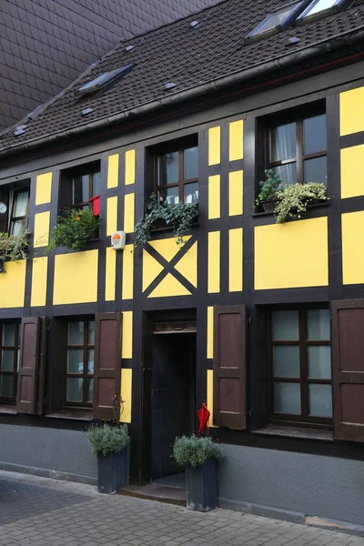 Recklinghausen Традиционной Немецкой Архитектуры Половина Деревянного Дома Деревянная Рамка — стоковое фото