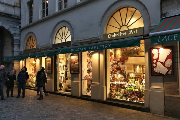 Brussel België November 2016 Souvenirwinkel Voor Wandtapijten Oude Binnenstad Van — Stockfoto