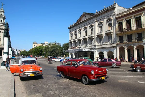 Havana Cuba January 2011 People Drive Oldtimer Classic American Cars — Stock Photo, Image