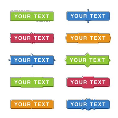 Text frame. Rectangle text border for website title. Line frame template with copy space and colorful backgrounds.