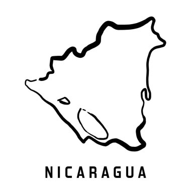 Nicaragua map simple outline. Vector hand drawn simplified style map.