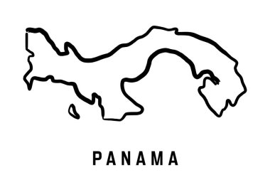 Panama country map simple outline. Vector hand drawn simplified style map.