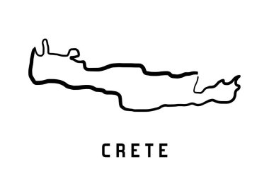 Crete island map in Greece. Simple outline. Vector hand drawn simplified style map.