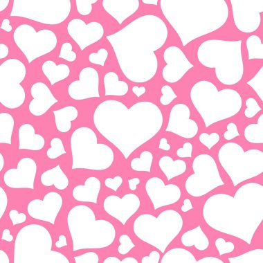 White hearts background. Seamless heart texture fashion design.