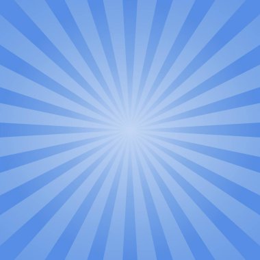 Sunburst background. Vector sunburst blue concentric beams pattern. Radial rays abstract vector texture.