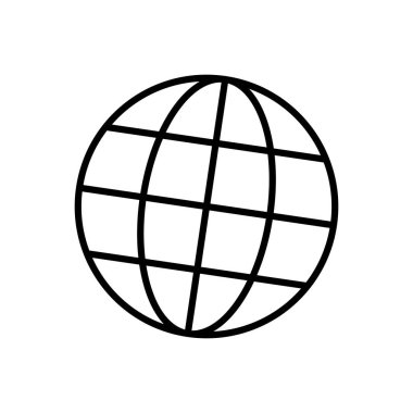 Eğik dünya çizgileri simgesi. Dünya sembolü basit düz vektör.