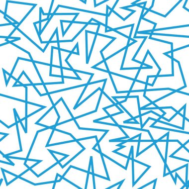 Repeatable tileable cool geometric pattern. Modern art chaotic sharp lines seamless pattern. Geometric blue lines background.