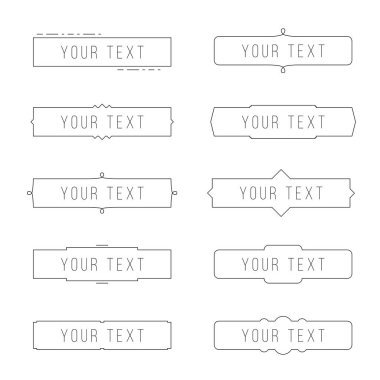 Simple rectangle text frames. Thin line frame template for your text. Line border with copy space. Classic and modern style.
