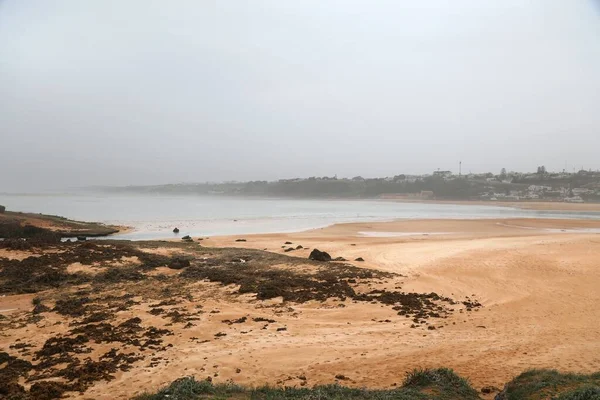 Morocco nature. Oualidia beach. Rainy day on Atlantic coast in Morocco.