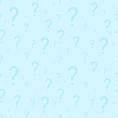Vector seamless background - question mark texture. Background for survey, quiz or poll. Blue color.