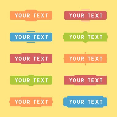 Text frame. Rectangle text border for website title. Word badge template with copy space.