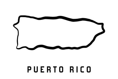 Puerto Rico island map simple outline. Vector hand drawn simplified style map.