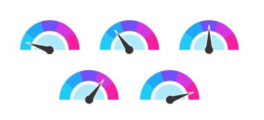 Meter set. Meters or gauges for your project. Isolated vector illustration set.
