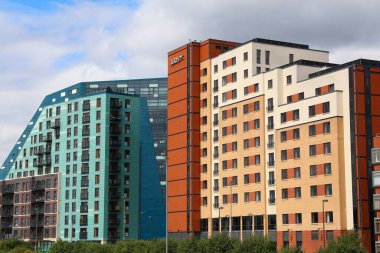 LEEDS, UK - JULY 12, 2016: Jurys Inn hotel in Leeds, UK. The hotel belongs to Leonardo Hotels Group, a subsidiary of Fattal Hotels.