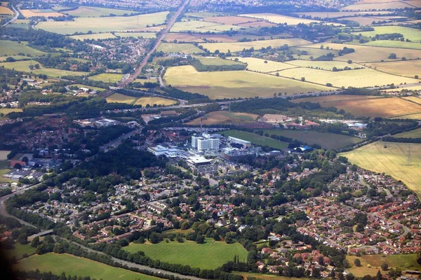 Město Stevenage Hertfordshire Anglie Letecký Pohled Létě — Stock fotografie