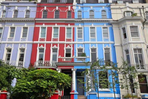 Notting Hill Londyn Wielka Brytania Kolorowa Architektura Dzielnicy Mieszkalnej — Zdjęcie stockowe
