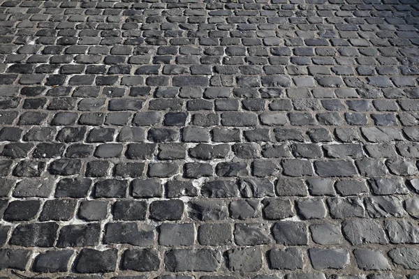 Calle Empedrada Piedra Viejo Pavimento Piedra Cobblestone Alemania Ciudad Colonia —  Fotos de Stock