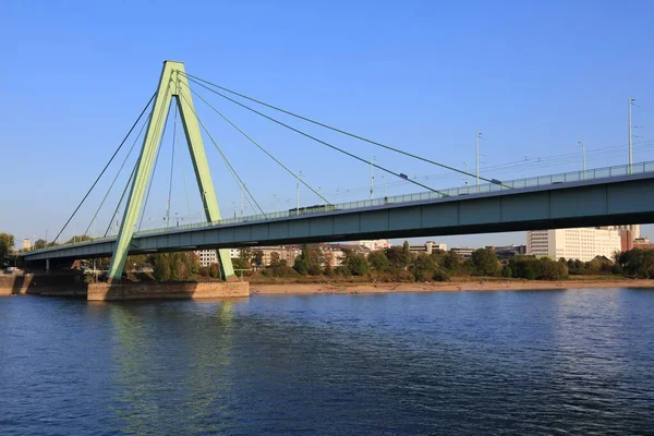 Міст Северінса Кельні Німеччина Кабельний Міст Через Річку Рейн — стокове фото