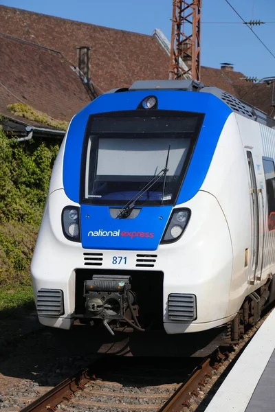 Wuppertal Germania Settembre 2020 Treno Passeggeri Del Marchio National Express — Foto Stock