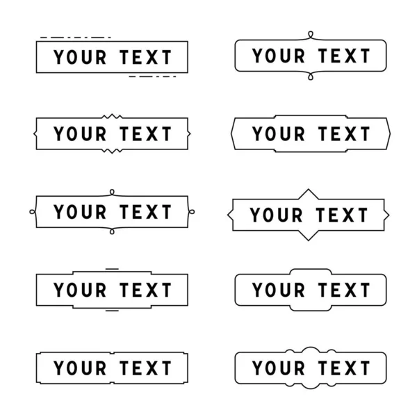 Text Banner Template Simple Text Frame Modern Style Rectangle Line — Vector de stock