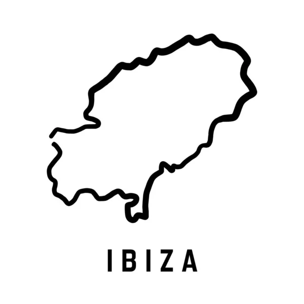 Mapa Ilha Ibiza Esboço Simples Vector Mão Desenhado Simplificado Mapa — Vetor de Stock