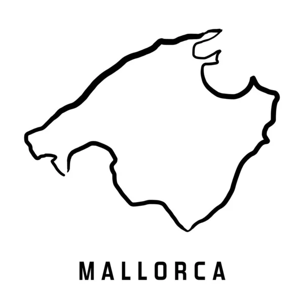 Mallorca Island Map Simple Outline Vector Hand Drawn Simplified Style — Stock Vector