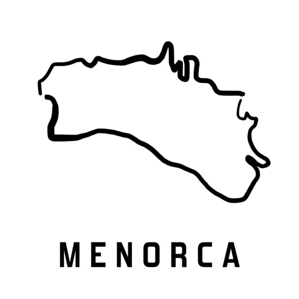 Menorca Mapa Isla Esquema Simple Vector Dibujado Mano Mapa Estilo — Archivo Imágenes Vectoriales