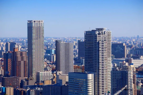 Tóquio Japão Skyline Urbano Distrito Tsukishima Chuo Ward — Fotografia de Stock