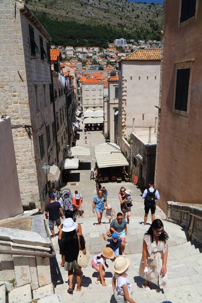 Dubrovnik Croácia Julho 2021 Turistas Visitam Cidade Velha Dubrovnik Patrimônio — Fotografia de Stock