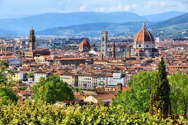 Firenze Város Hdr Nagy Dinamikus Kilátás Katedrálissal Óvárosi Építészet Firenzében — Stock Fotó