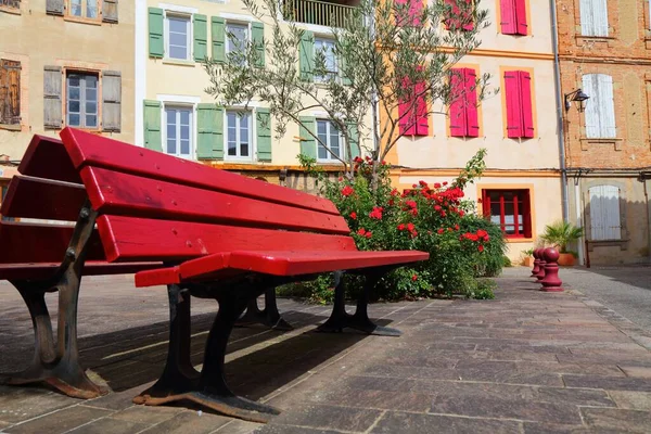 Lombez Meydanı Gers Bölümü Fransa Küçük Fransız Kasabası — Stok fotoğraf