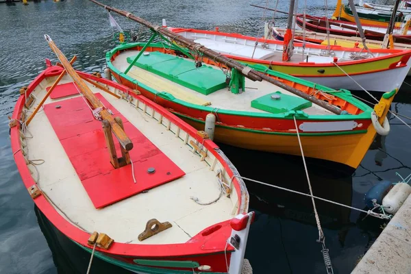 Sete Stadt Herault Frankreich Traditionelle Bunte Boote Von Sete — Stockfoto