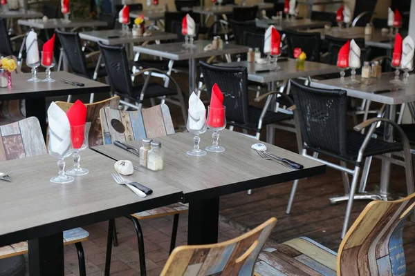 Sete Frankrijk Buiten Zeevruchten Restaurant Tafels Franse Stad — Stockfoto