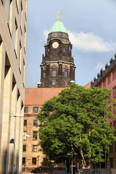 Stadshuset Rathaus Dresden Tyskland Delstaten Sachsen Sachsen — Stockfoto