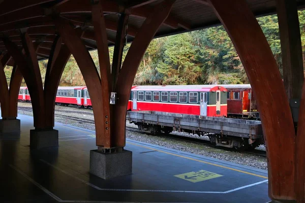 Lesní Železnice Alishanu Tchaj Wanu Alishan National Scenic Area Důležitou — Stock fotografie