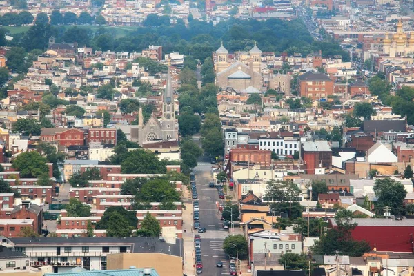 East Baltimore Uitzicht Stad Met Fells Point District Baltimore Luchtfoto — Stockfoto