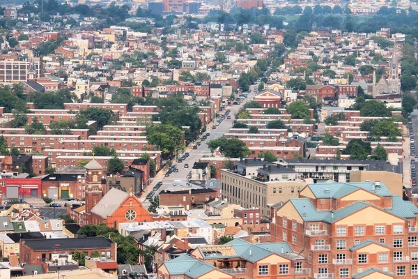 Вид Город Восточный Балтимор Джонстауном Домами Пэлинса Пойнтом Сопок — стоковое фото