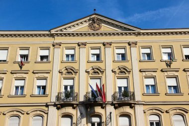 Macaristan 'ın Sopron şehrinin mimarisi. Macar kasabası.