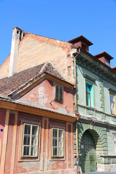 Romanya Nın Sibiu Kenti Renkli Sokak Manzarası — Stok fotoğraf